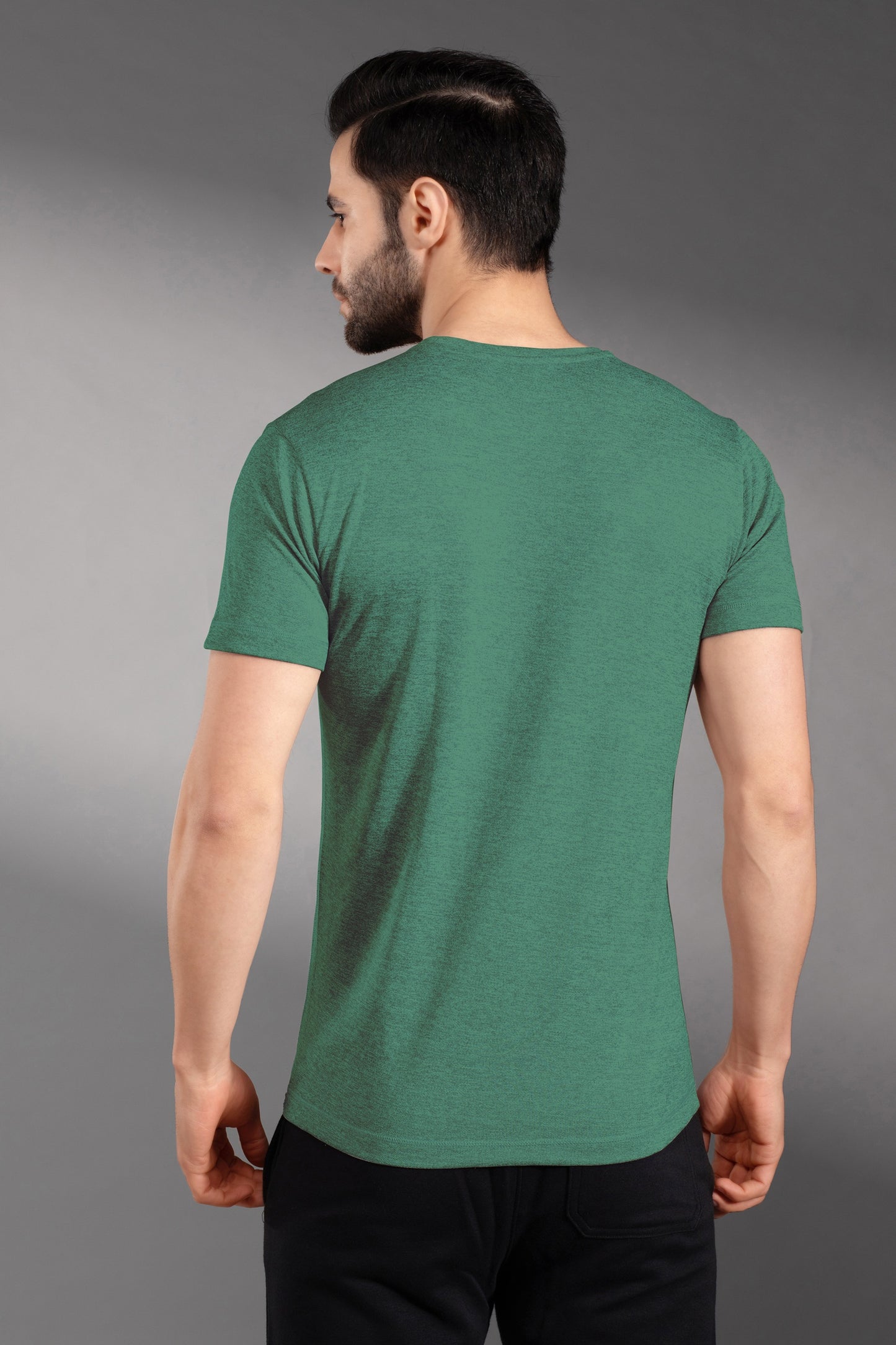 The Secret Loom Stylish Men's T-Shirt: 100% Polyester Double Cool Round Neck Gym T-Shirts for Men- Dark Green