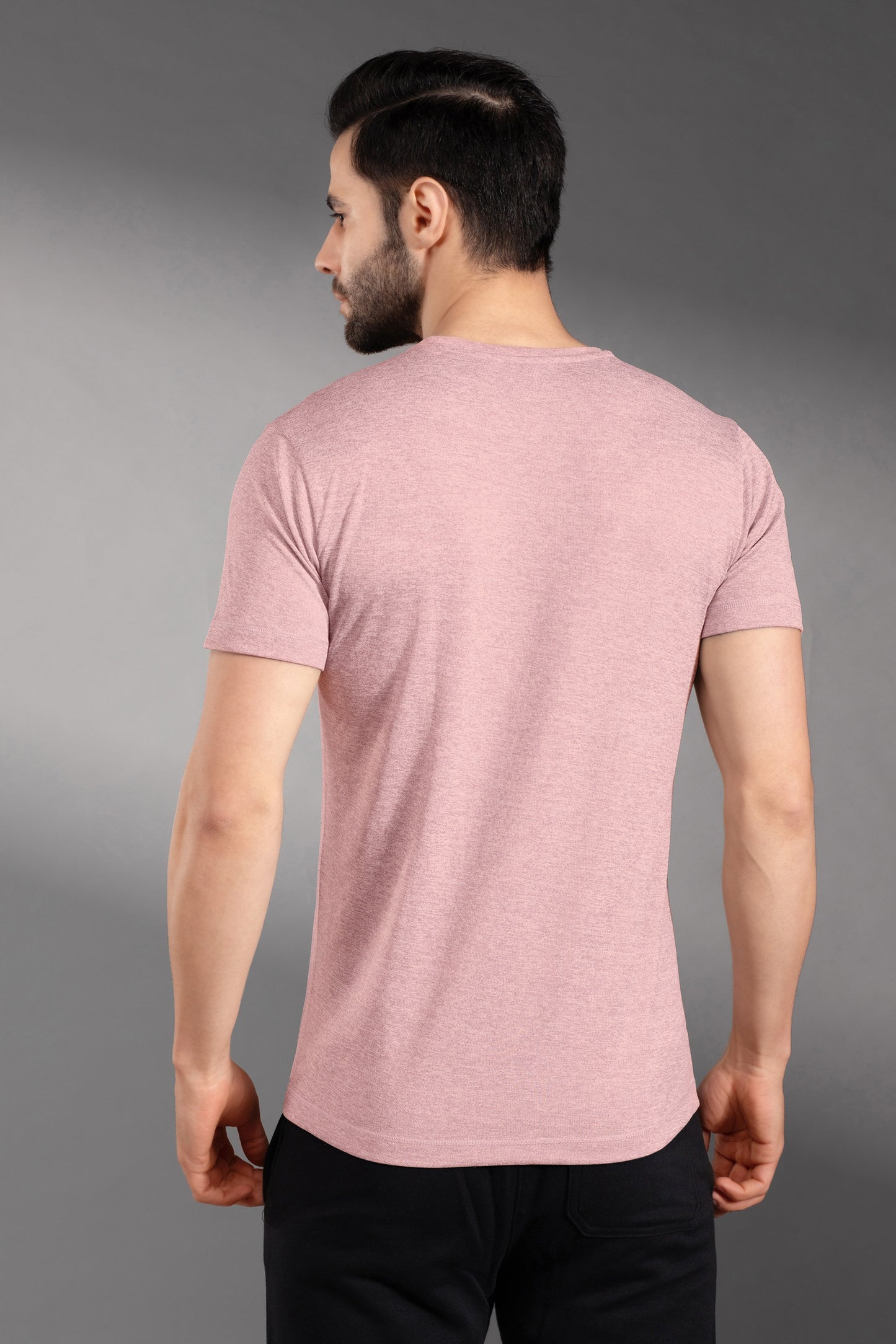 The Secret Loom Stylish Men's T-Shirt: 100% Polyester Double Cool Round Neck Gym T-Shirts for Men- Pastle Pink