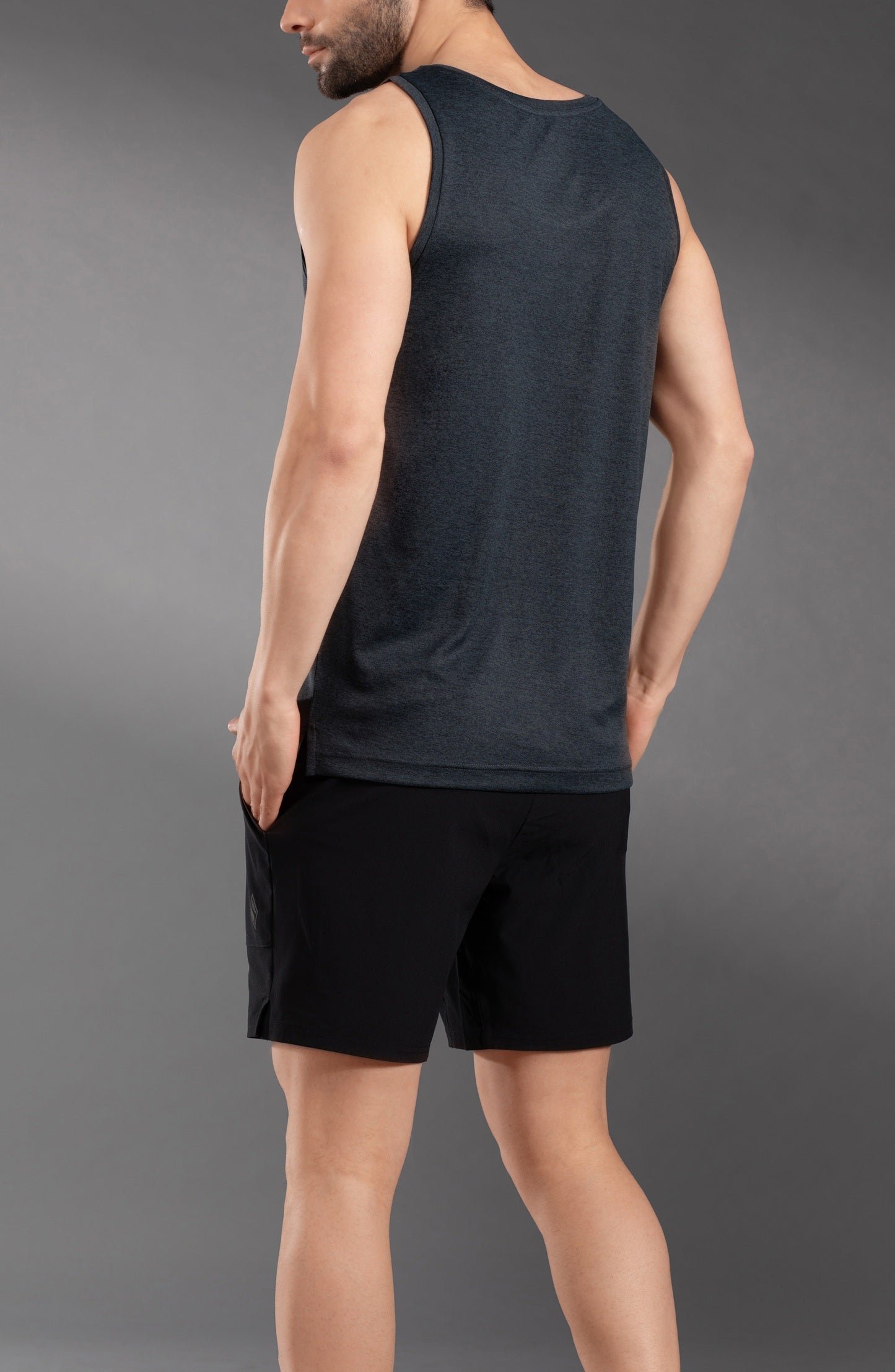 The Secret Loom Men's Gym Vest - Premium 100% Polyester Double Cool - Light Grey