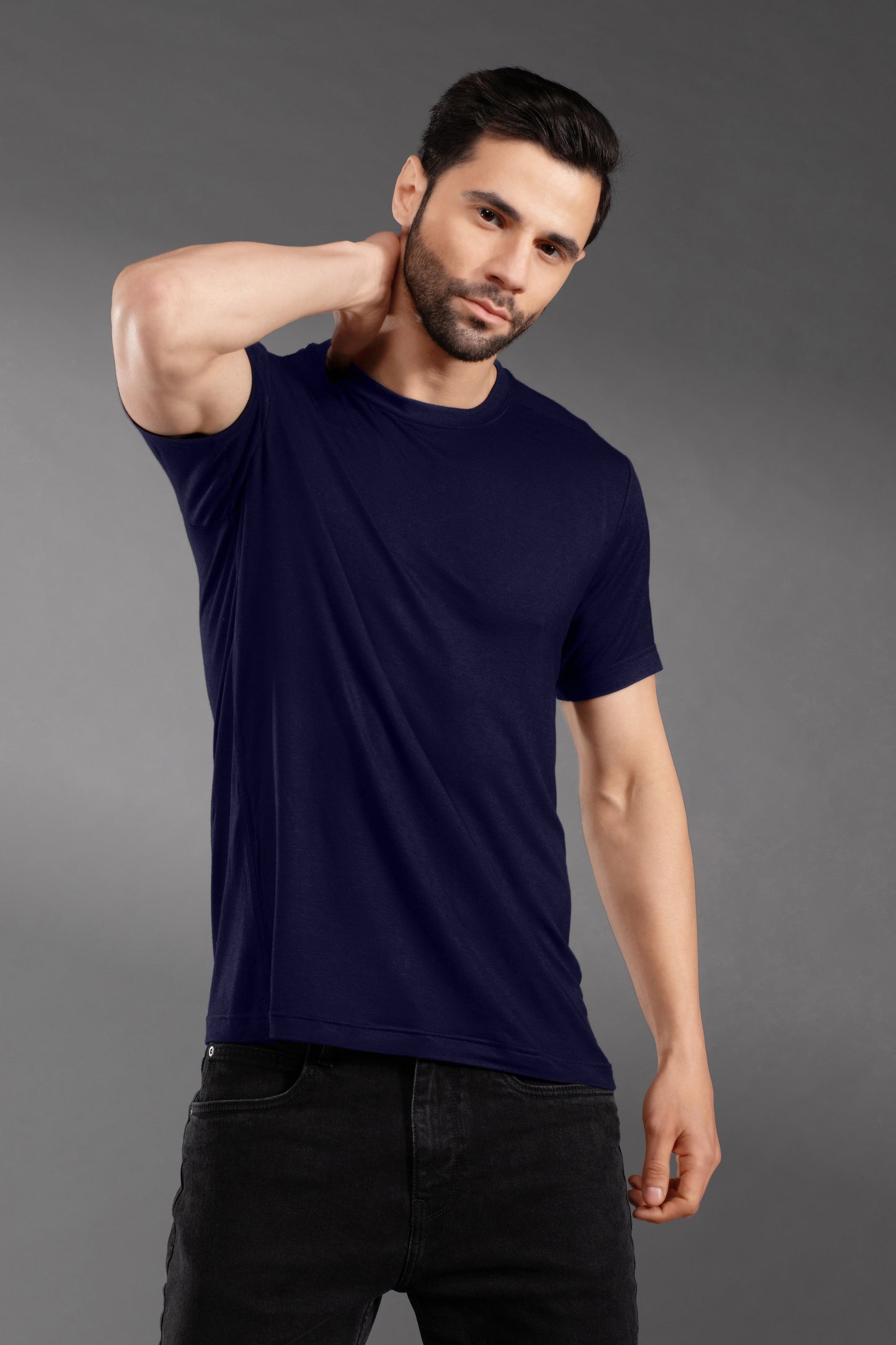 Men's Bamboo T-Shirt - Ultra Soft, Breathable, Eco-Friendly Comfort-Navy Blue