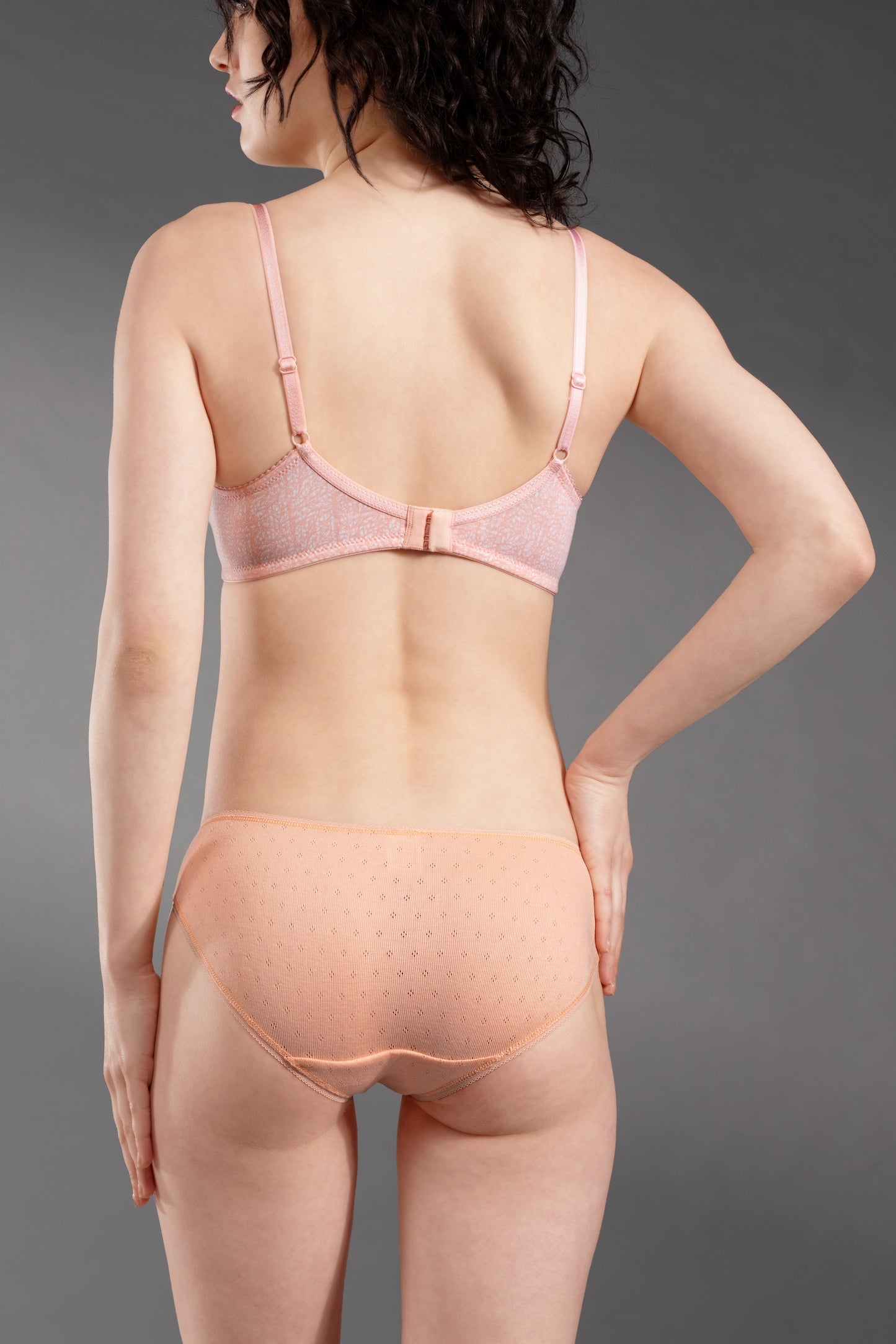 Women's Breathable Cotton Bikini - 100% Flexi Cotton, Ultra Soft, Stretch Rib Fabric-Peach