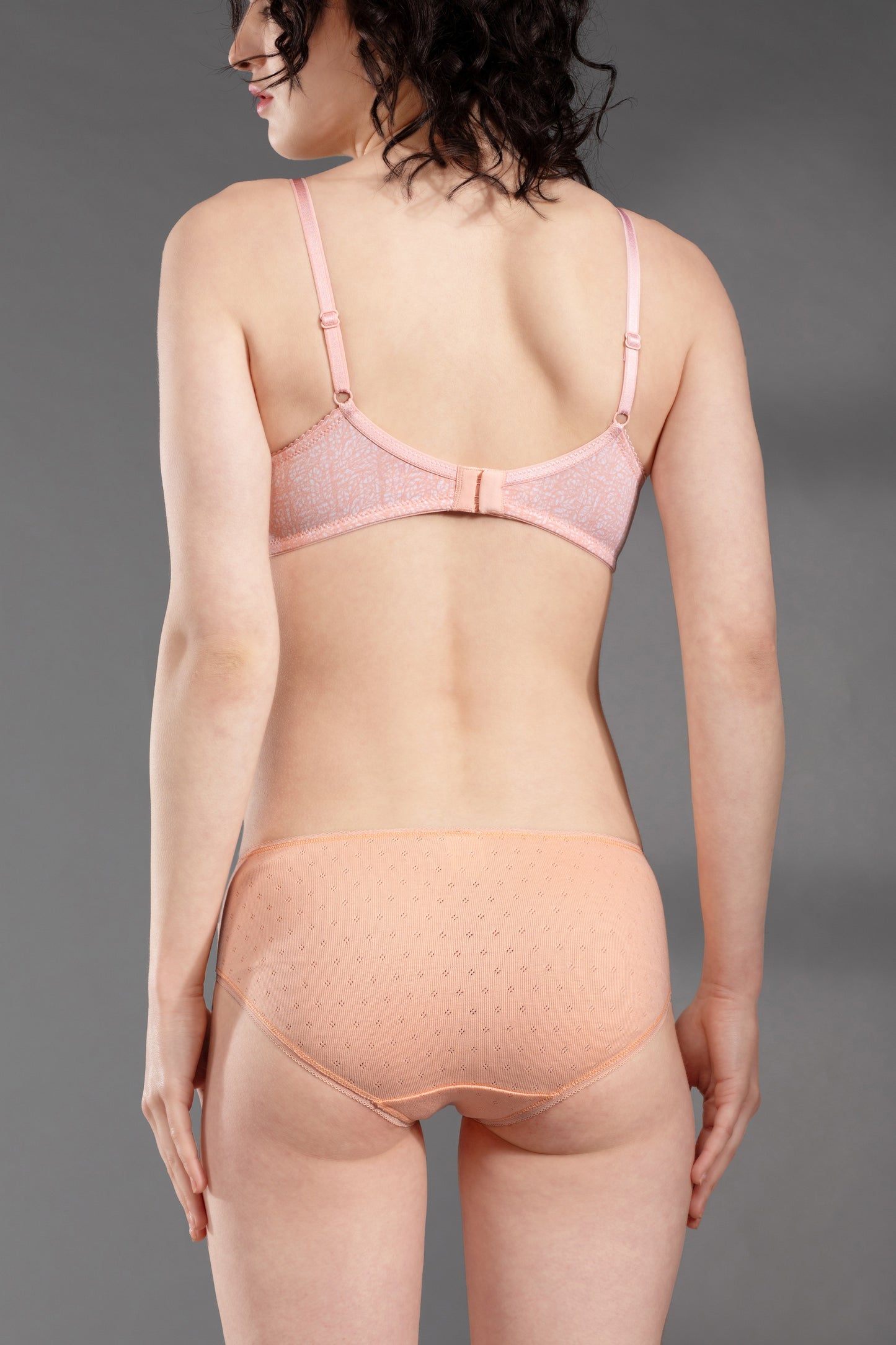 Women's Breathable Ultra Stretch Cotton Hipster - 100% Cotton Pointelle Rib, Super Soft Feel-Peach