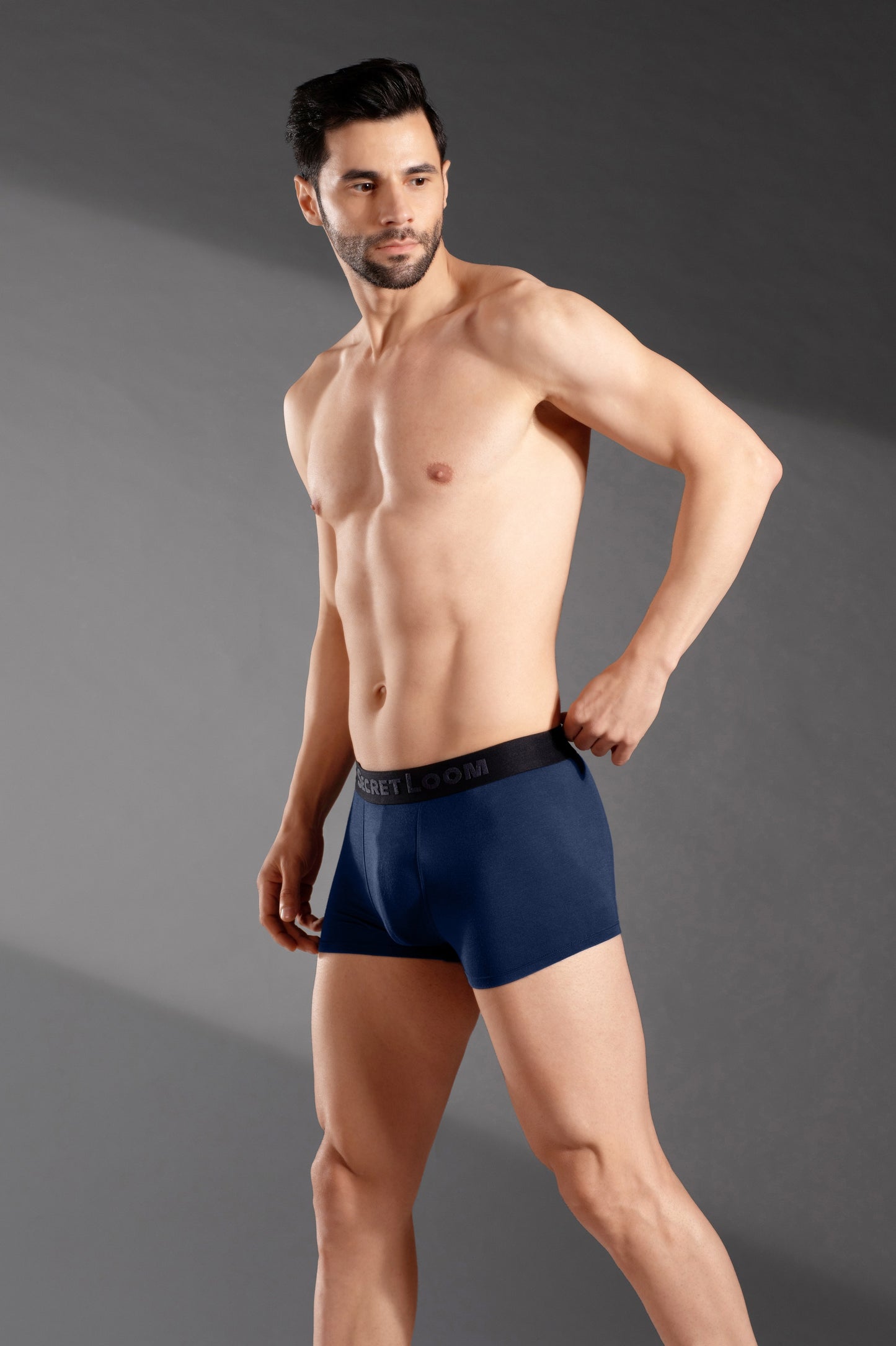 Men's Bamboo Trunk 95% Bamboo, Ultra Soft, Flexible, and Breathable Fit-Navy Blue