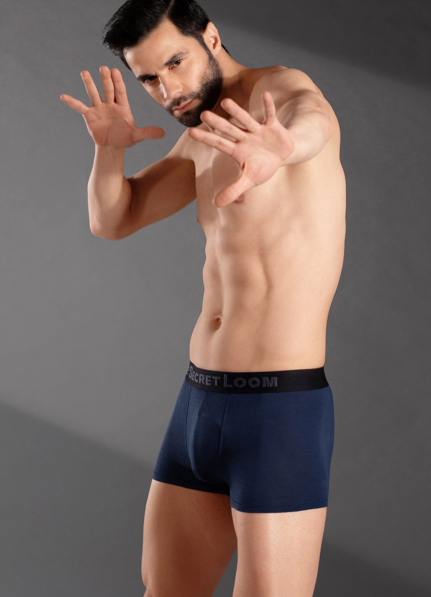 Men's Bamboo Trunk 95% Bamboo, Ultra Soft, Flexible, and Breathable Fit-Navy Blue