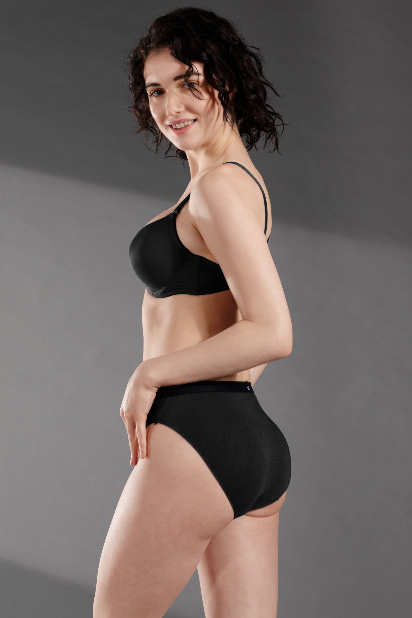 Women's Bamboo Bikini - Hexa Print | Soft & Stretchy Eco-Friendly Underwear-Black