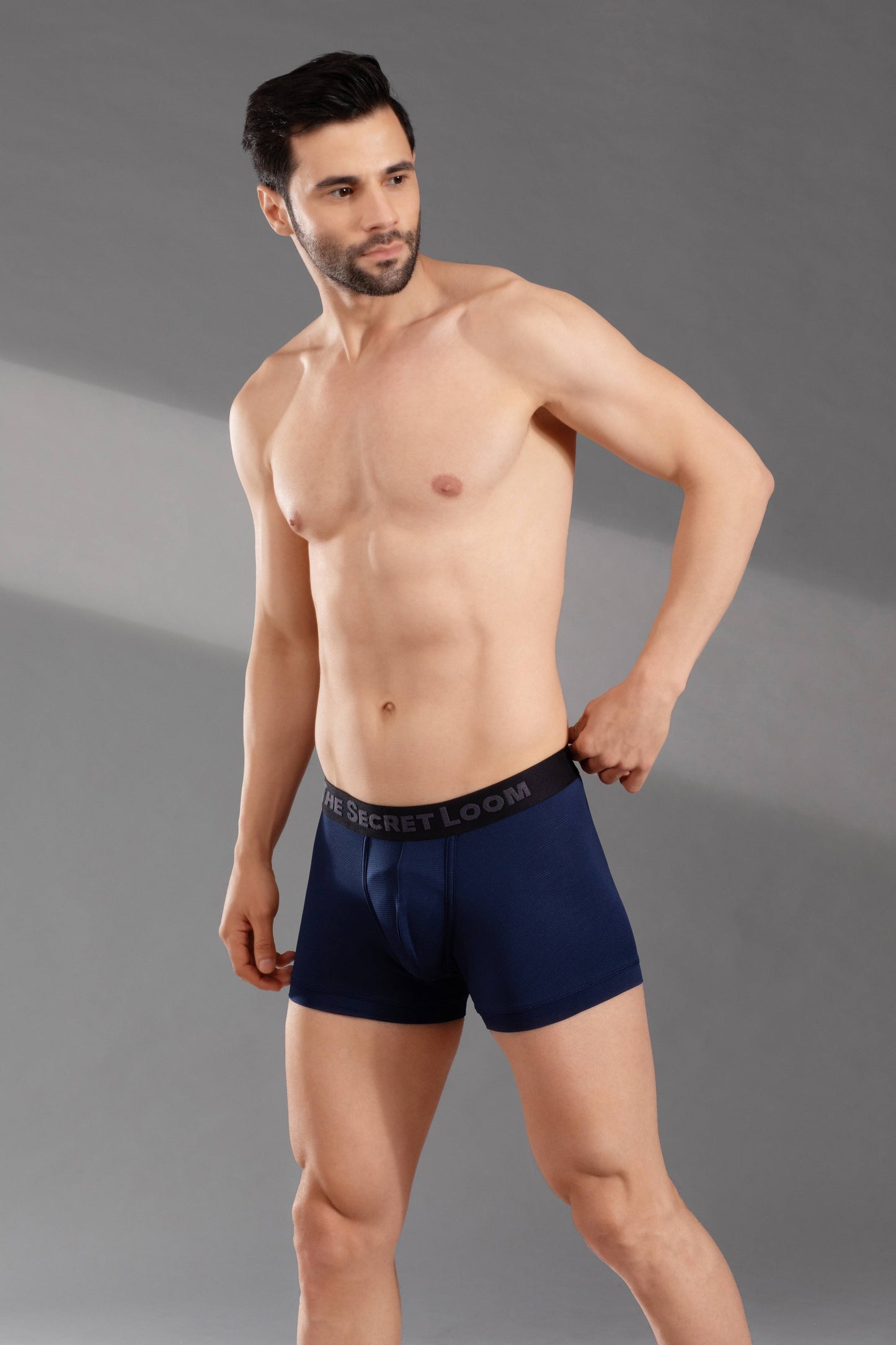 The Secret Loom Men's Trunk - 95% Poly + 5% Elastane (Mesh Feel) - Premium Underwear - Grey