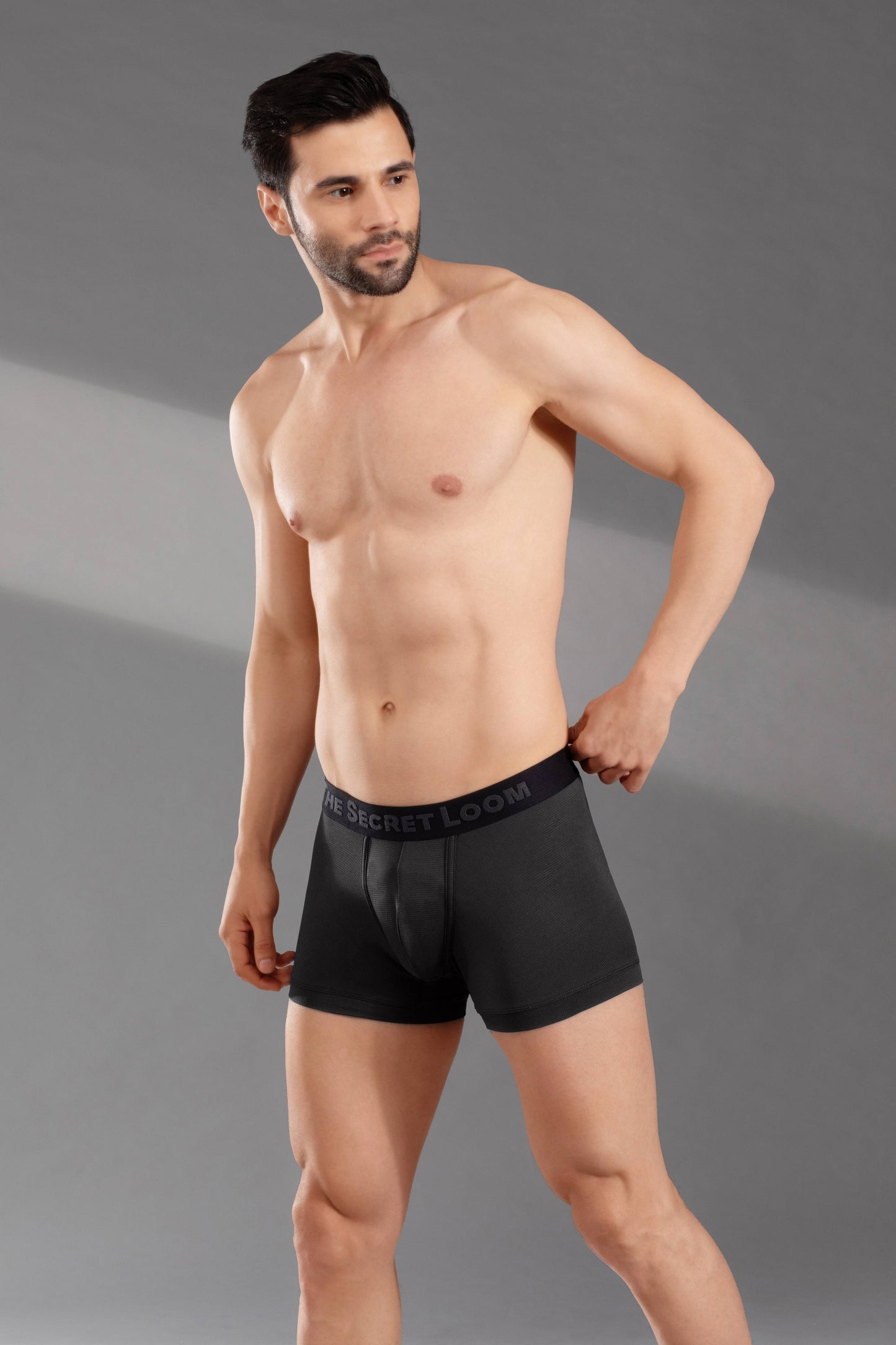 The Secret Loom Men's Trunk - 95% Poly + 5% Elastane (Mesh Feel) - Premium Underwear - Black