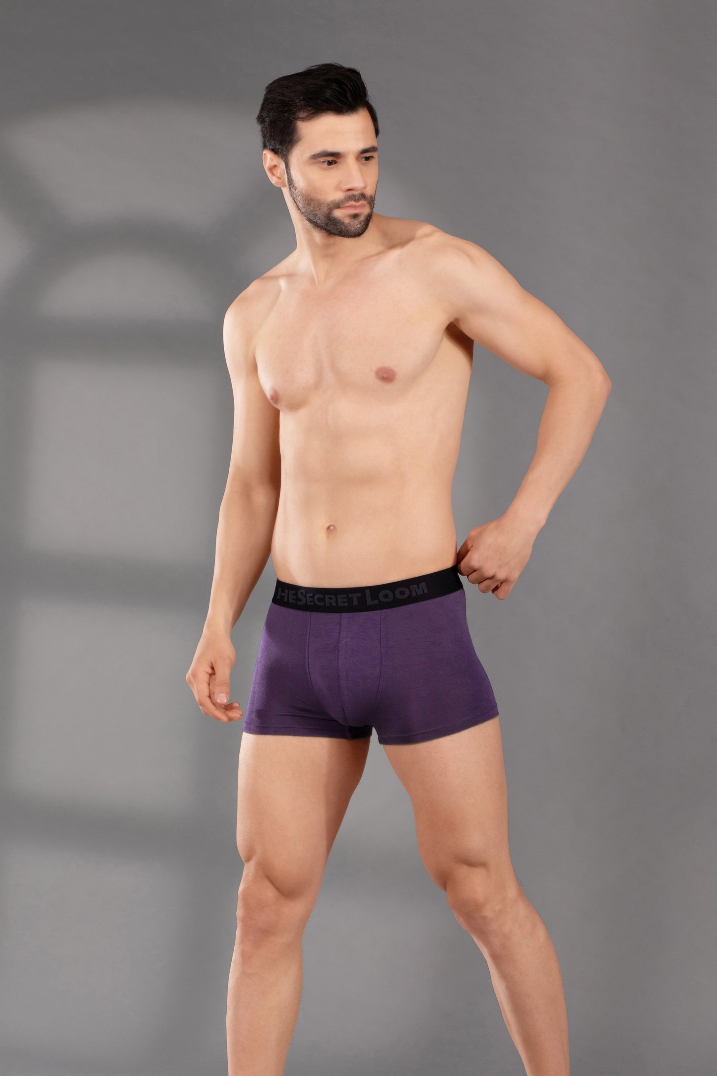 Men’s Micro Modal Trunk - Ultra Soft, Stretchy & Breathable Underwear | Dynamic Flex-Grape