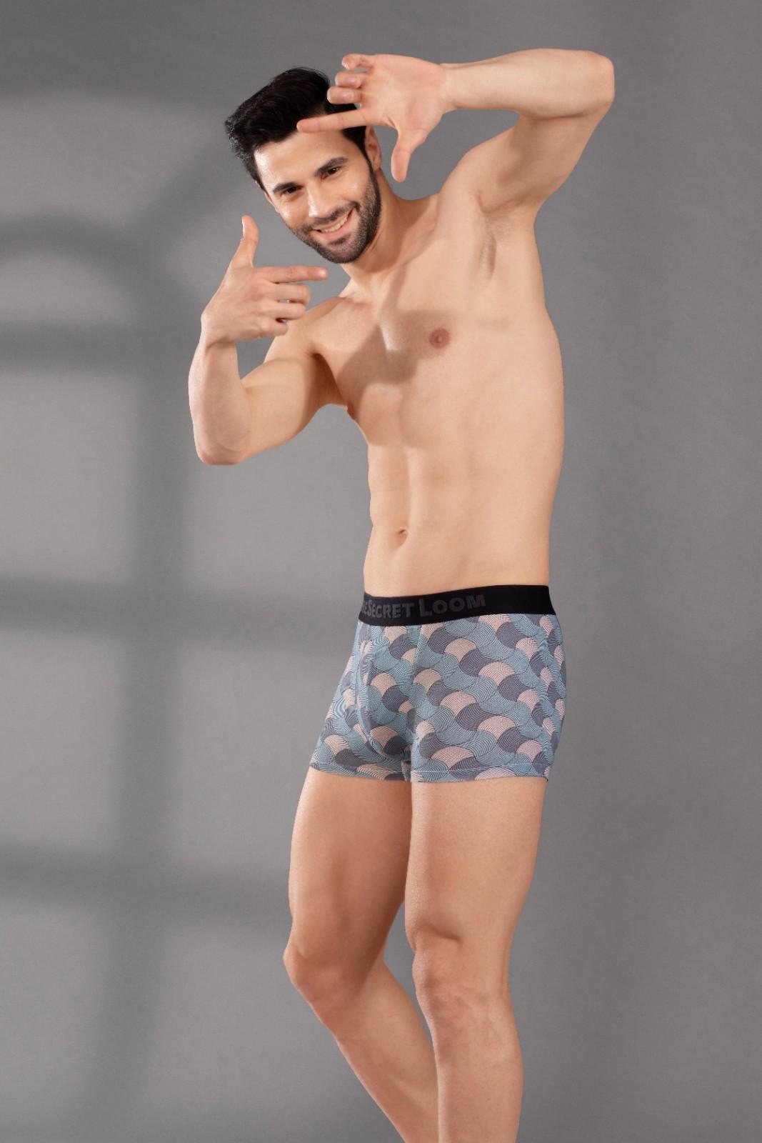 The Secret Loom Men's Trunk - 95% Bamboo, 5% Elastane - Premium Underwear- Blue