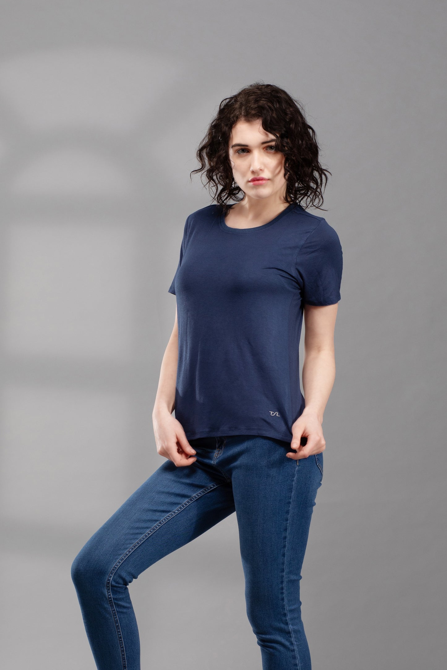 Premium Bamboo T-Shirt for Women - Relaxed Fit, Breathable, and Stylish-Navy Blue