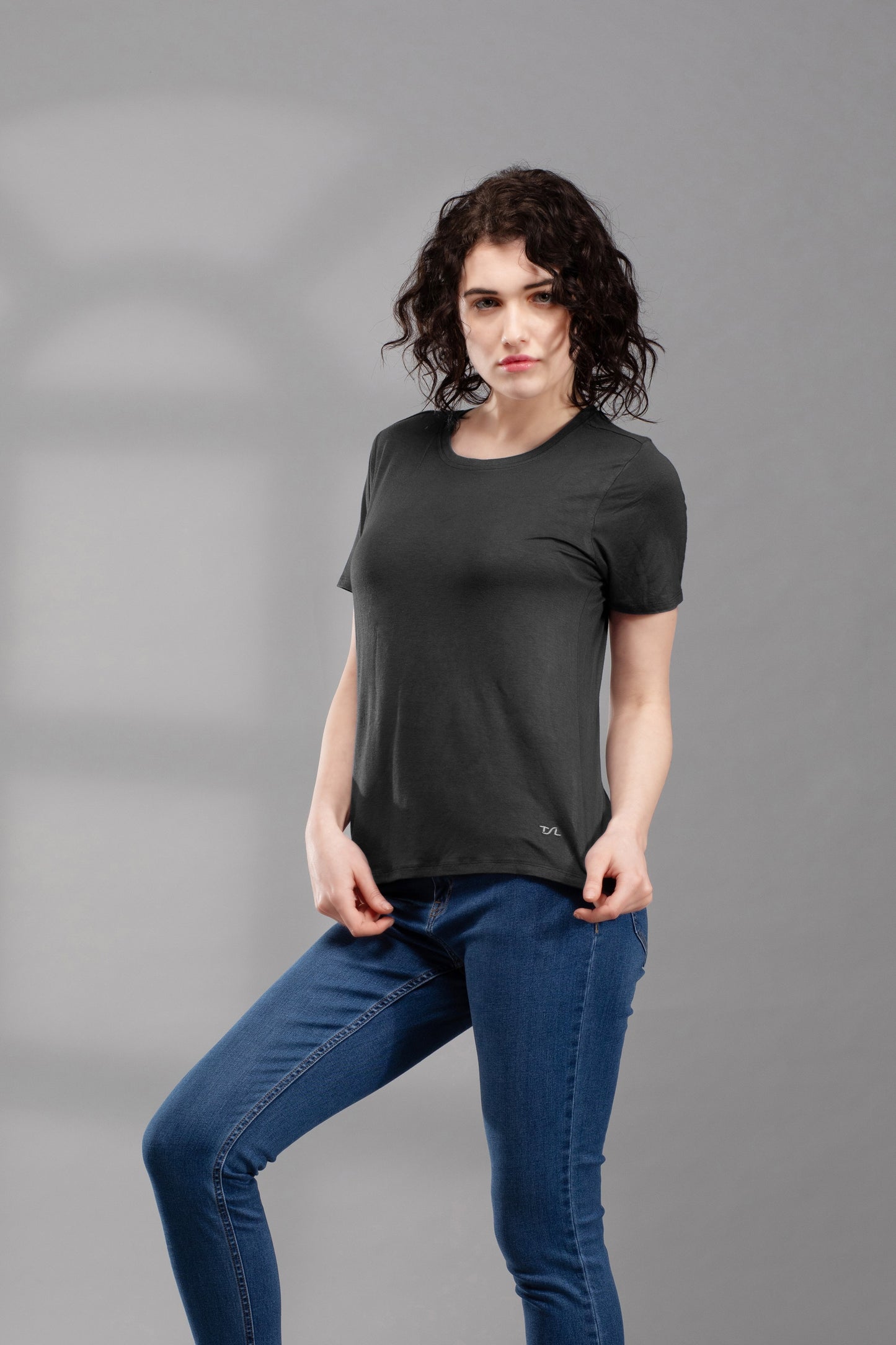 Premium Bamboo T-Shirt for Women - Relaxed Fit, Breathable, and Stylish-Black