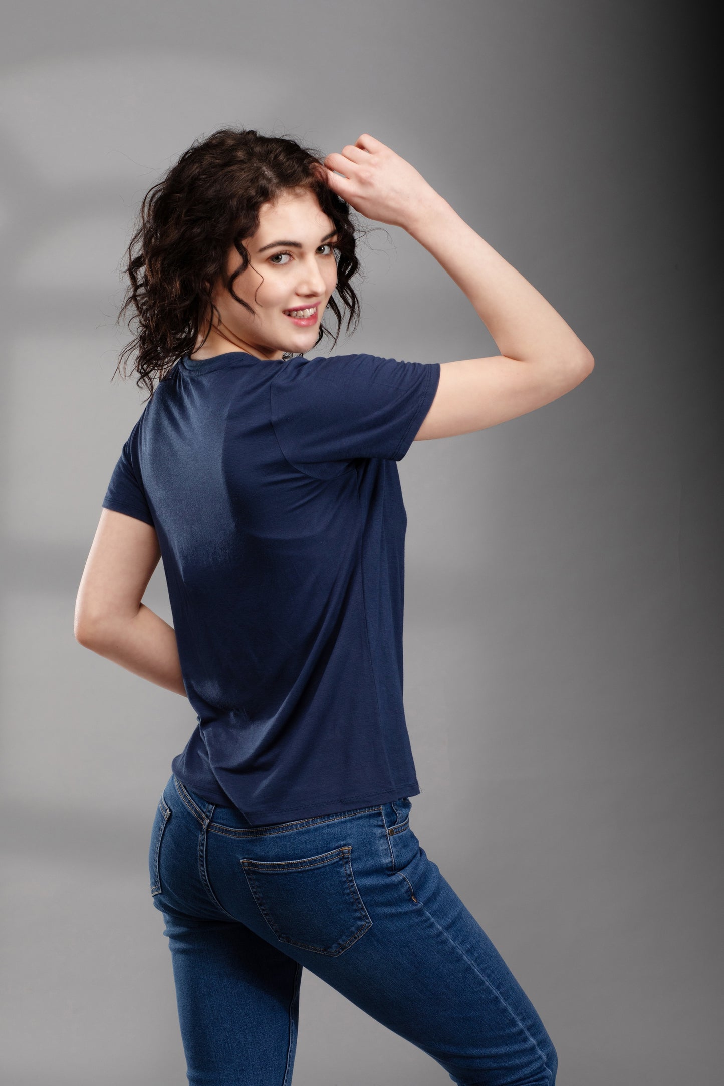Premium Bamboo T-Shirt for Women - Relaxed Fit, Breathable, and Stylish-Navy Blue