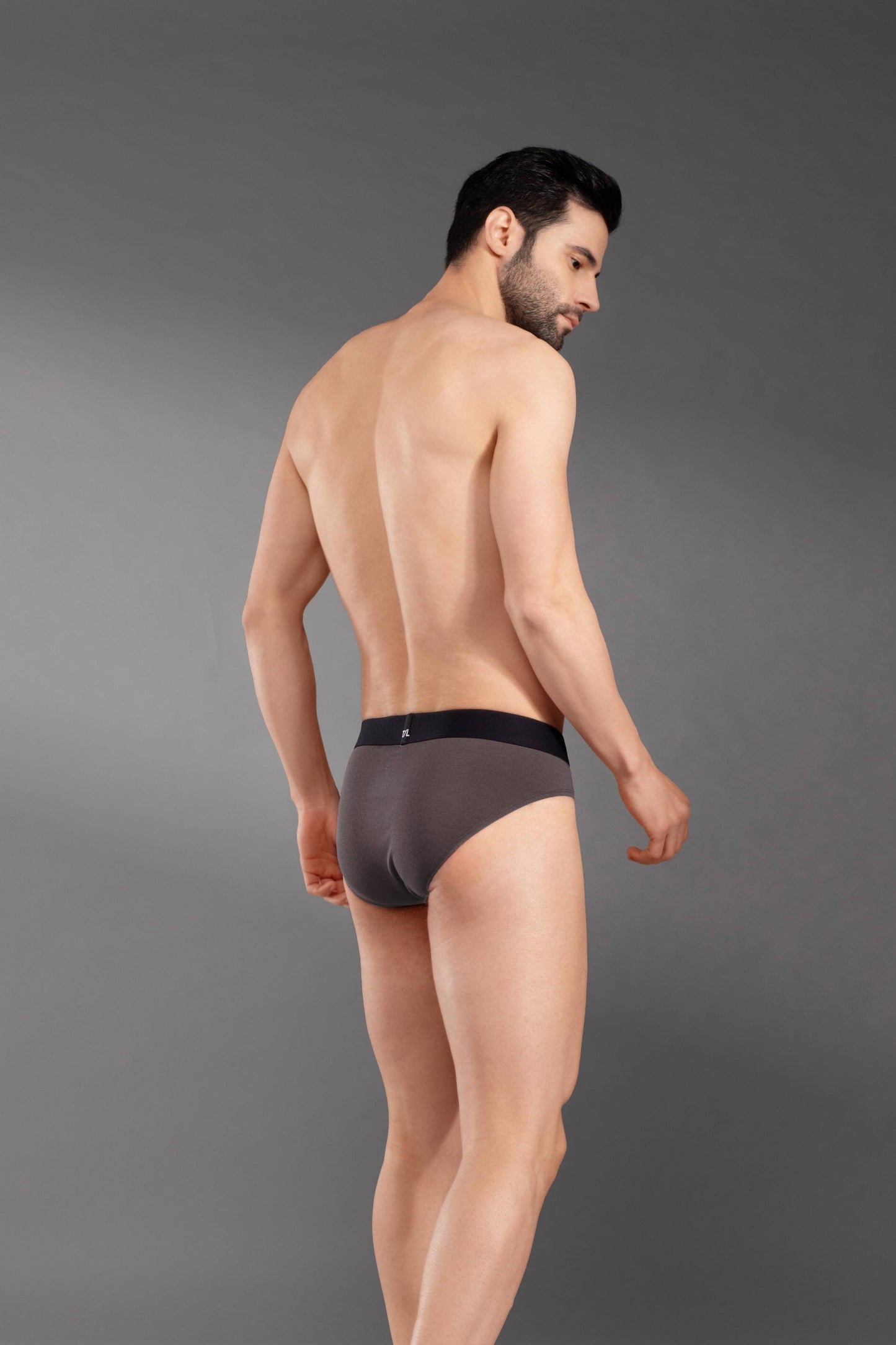 The Secret Loom Men's Brief - 48% Modal, 48% Poly, 4% Elastane - Premium Underwear-Charcoal Grey