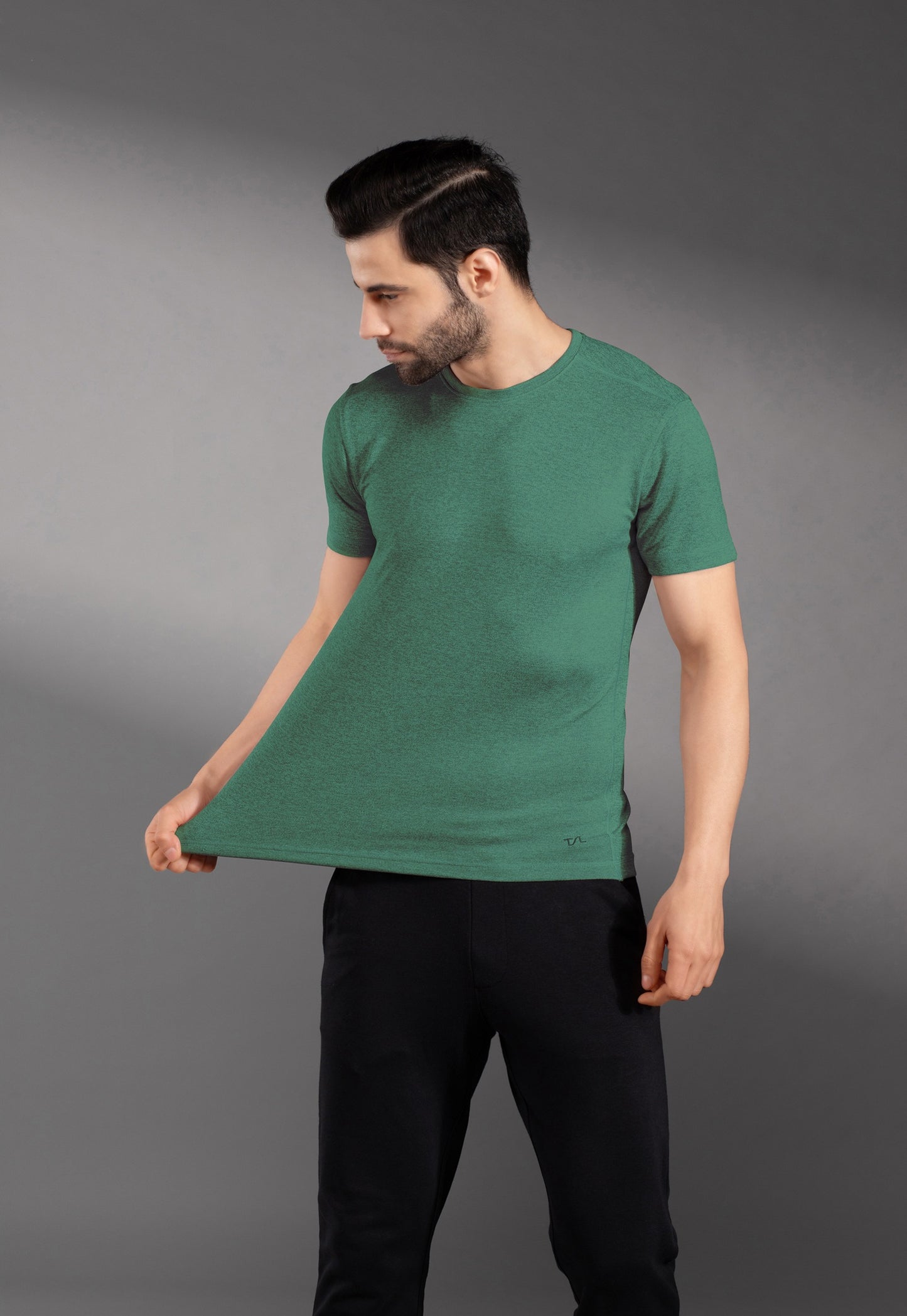 The Secret Loom Stylish Men's T-Shirt: 100% Polyester Double Cool Round Neck Gym T-Shirts for Men- Dark Green
