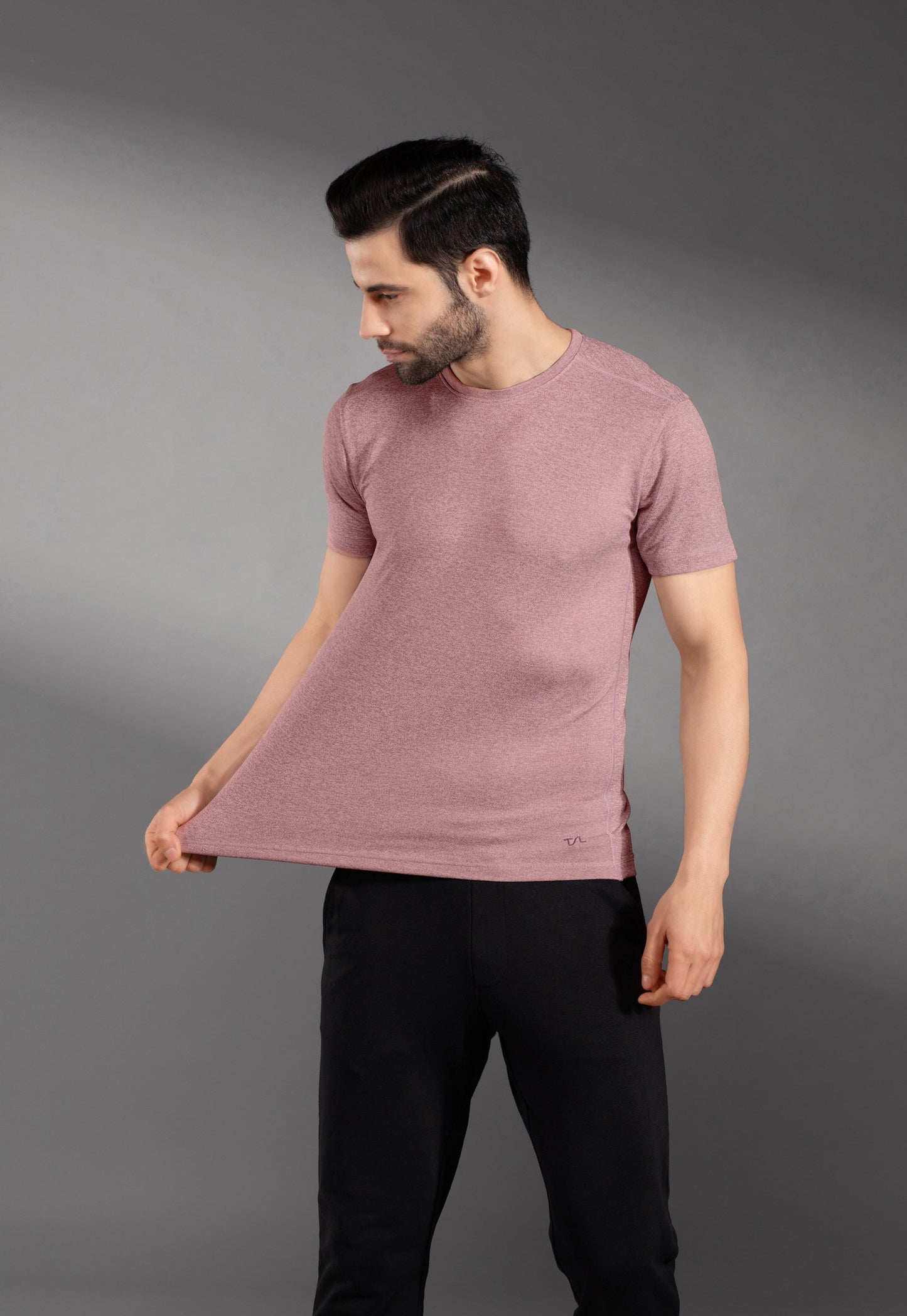 The Secret Loom Stylish Men's T-Shirt: 100% Polyester Double Cool Round Neck Gym T-Shirts for Men- Pastle Pink