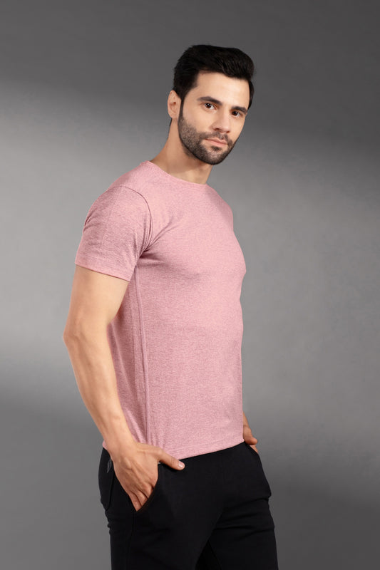 The Secret Loom Stylish Men's T-Shirt: 100% Polyester Double Cool Round Neck Gym T-Shirts for Men- Pastle Pink