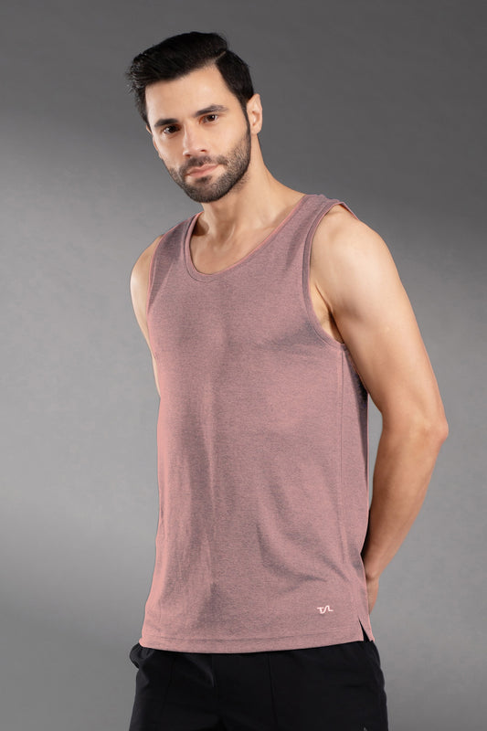 The Secret Loom Men's Gym Vest - Premium 100% Polyester Double Cool - Pastle Pink