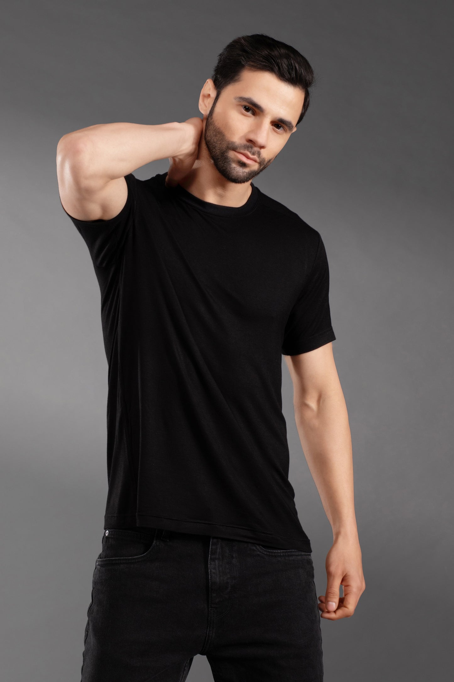 Men's Bamboo T-Shirt - Ultra Soft, Breathable, Eco-Friendly Comfort-Black