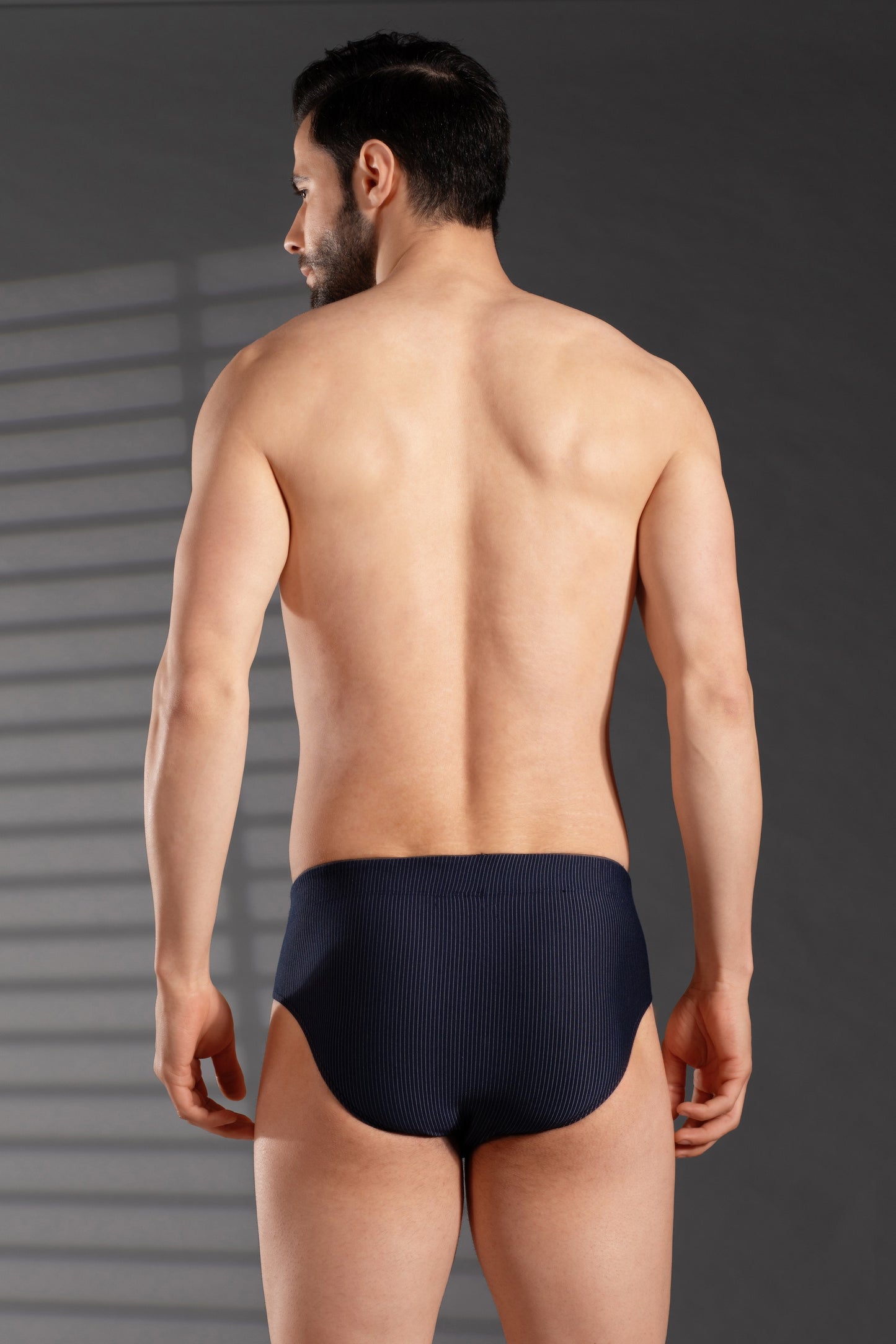 Men’s micro Modal Brief - Super Soft & Stretchy | Breathable Underwear with HD Stripes-Navy Blue