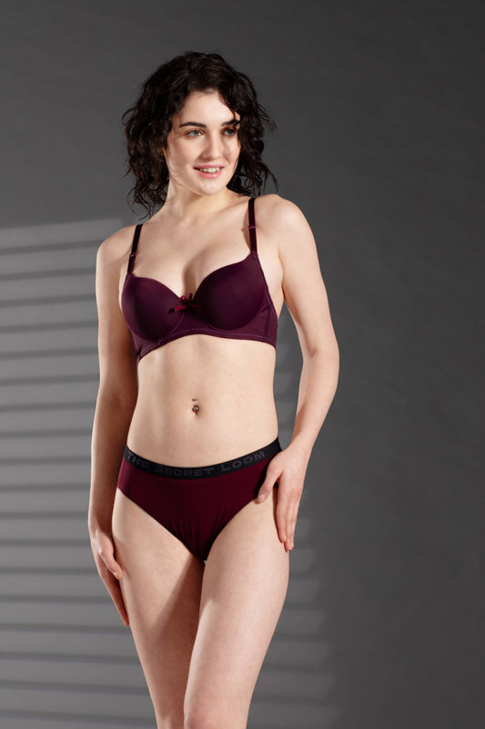 The Secret Loom Women's Bikini - 48% Modal, 48% Poly, 4% Elastane - Premium Bikini-Windsor Wine
