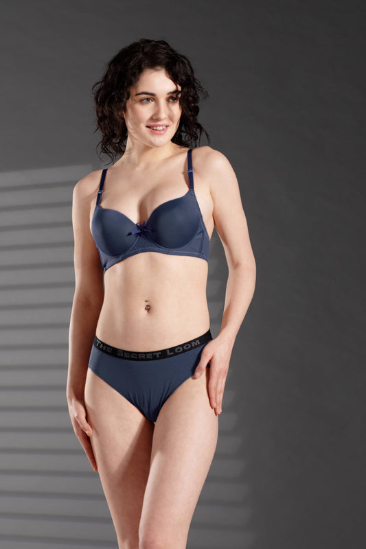 The Secret Loom Women's Bikini - 48% Modal, 48% Poly, 4% Elastane - Premium Bikini Set-Indigo Blue