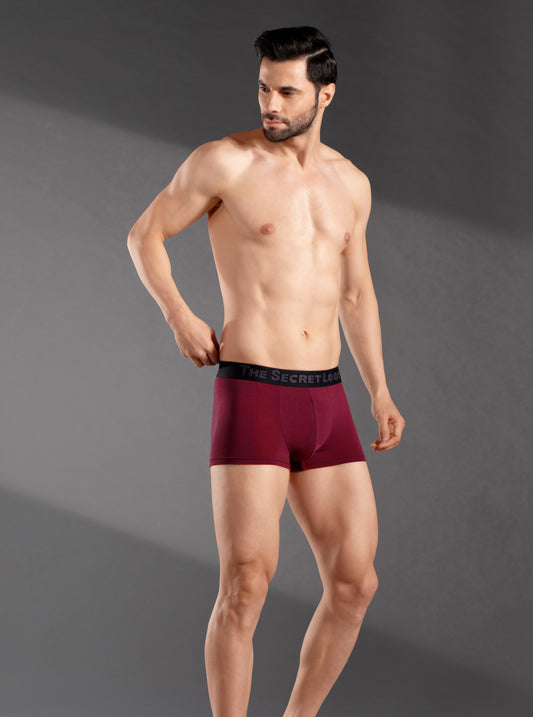 The Secret Loom Men's Trunk - 48% Modal, 48% Poly, 4% Elastane - Premium Underwear-Windsor Wine