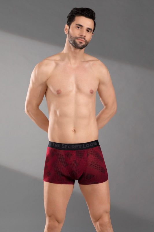 The Secret Loom Men's Trunk - 95% Bamboo, 5% Elastane - Premium Underwear- Maroon