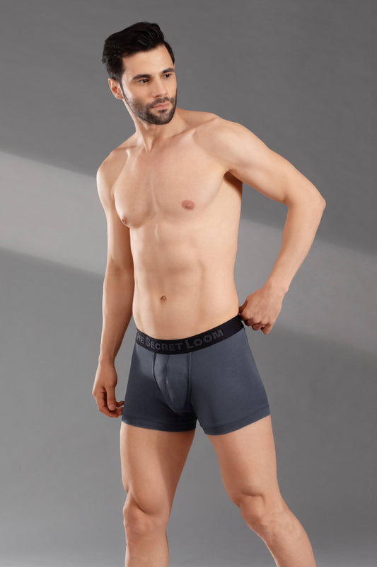The Secret Loom Men's Trunk - 95% Poly + 5% Elastane (Mesh Feel) - Premium Underwear - Dark blue