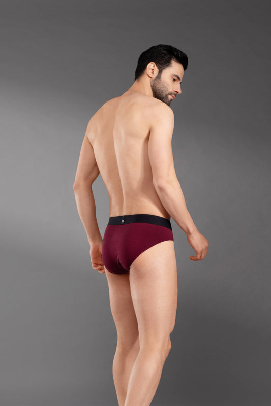 The Secret Loom Men's Brief - 48% Modal, 48% Poly, 4% Elastane - Premium Underwear-Windsor Wine