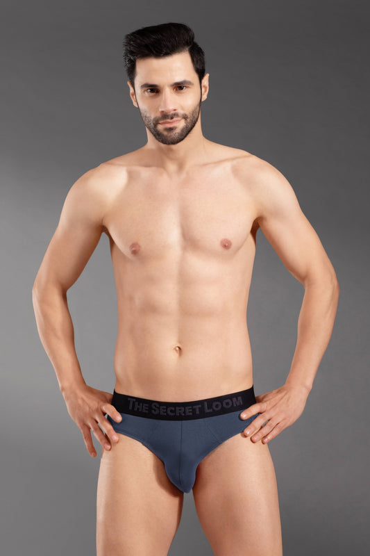The Secret Loom Men's Brief - 48% Modal, 48% Poly, 4% Elastane - Premium Underwear_Indigo Blue